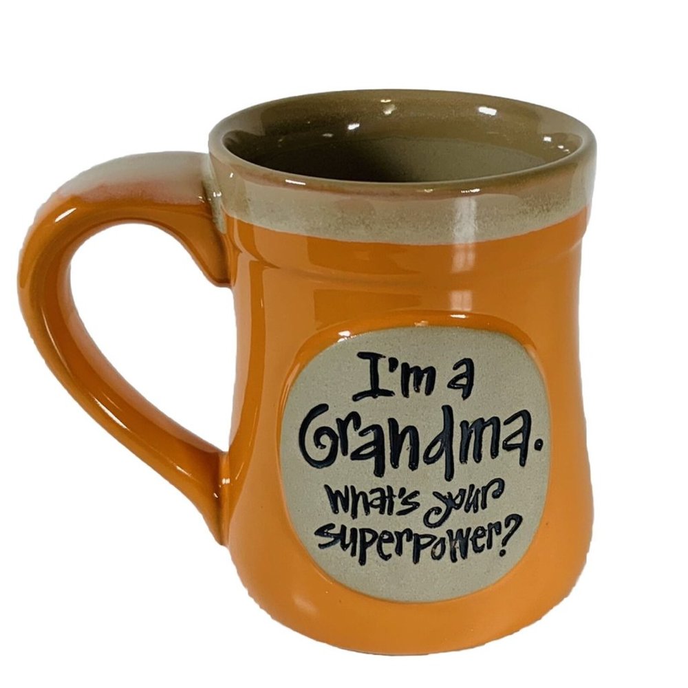 burton & BURTON Grandmother Inspiration Mug Orange Superpower Coffee Tea Gift